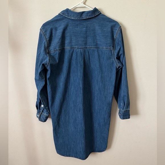 Universal Thread Blue Denim Long Sleeve Dress NWT Size XS Pockets Button Sleeves - Picture 2 of 4